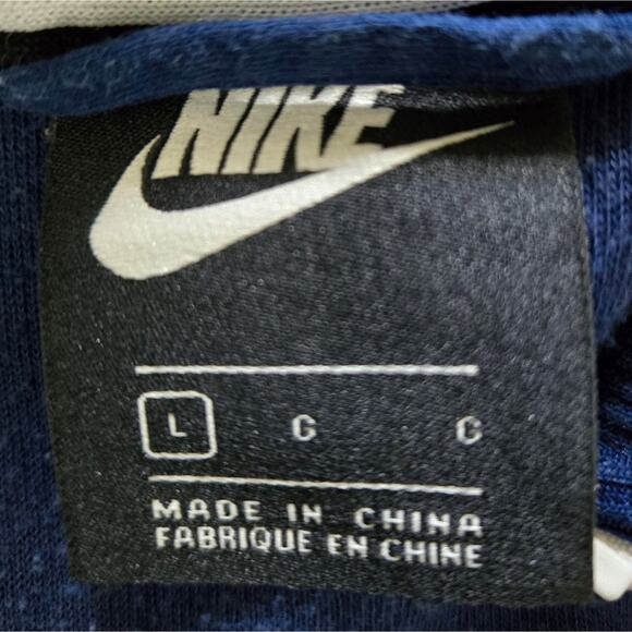 Nike Track Jacket Full Zip Hoodie Size Large Blue White Black Stripe Soccer - Picture 7 of 8